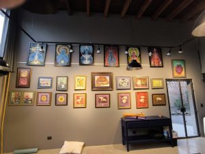 Warren Hardy studio prepared for an art workshop